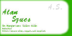 alan szucs business card